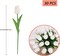 30pcs Real Touch Tulips PU Artificial Flowers, Fake Tulips Flowers for Arrangement Wedding Party Easter Spring Home Dining Room Office Decoration. (White, 14" Tall)